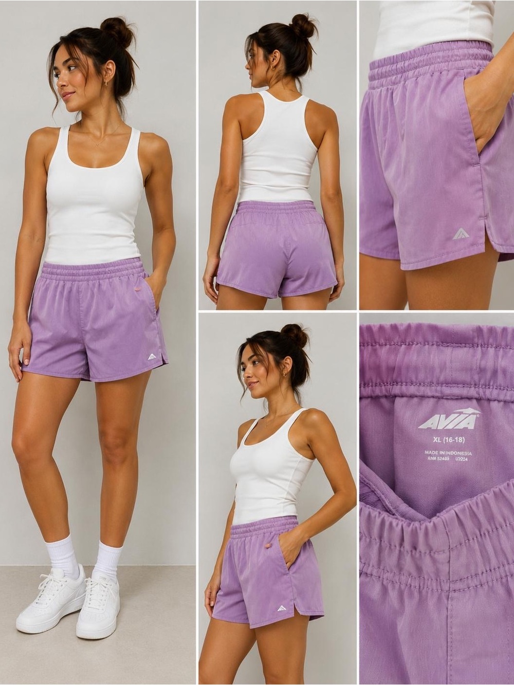 Avia Lilac Elastic Waist Athletic Shorts
